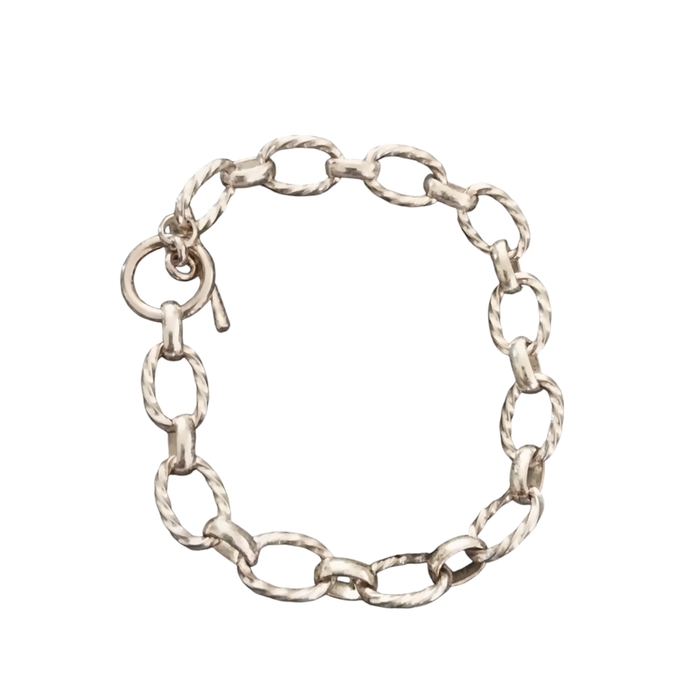 Sterling Silver 925 Link Toggle Bracelet